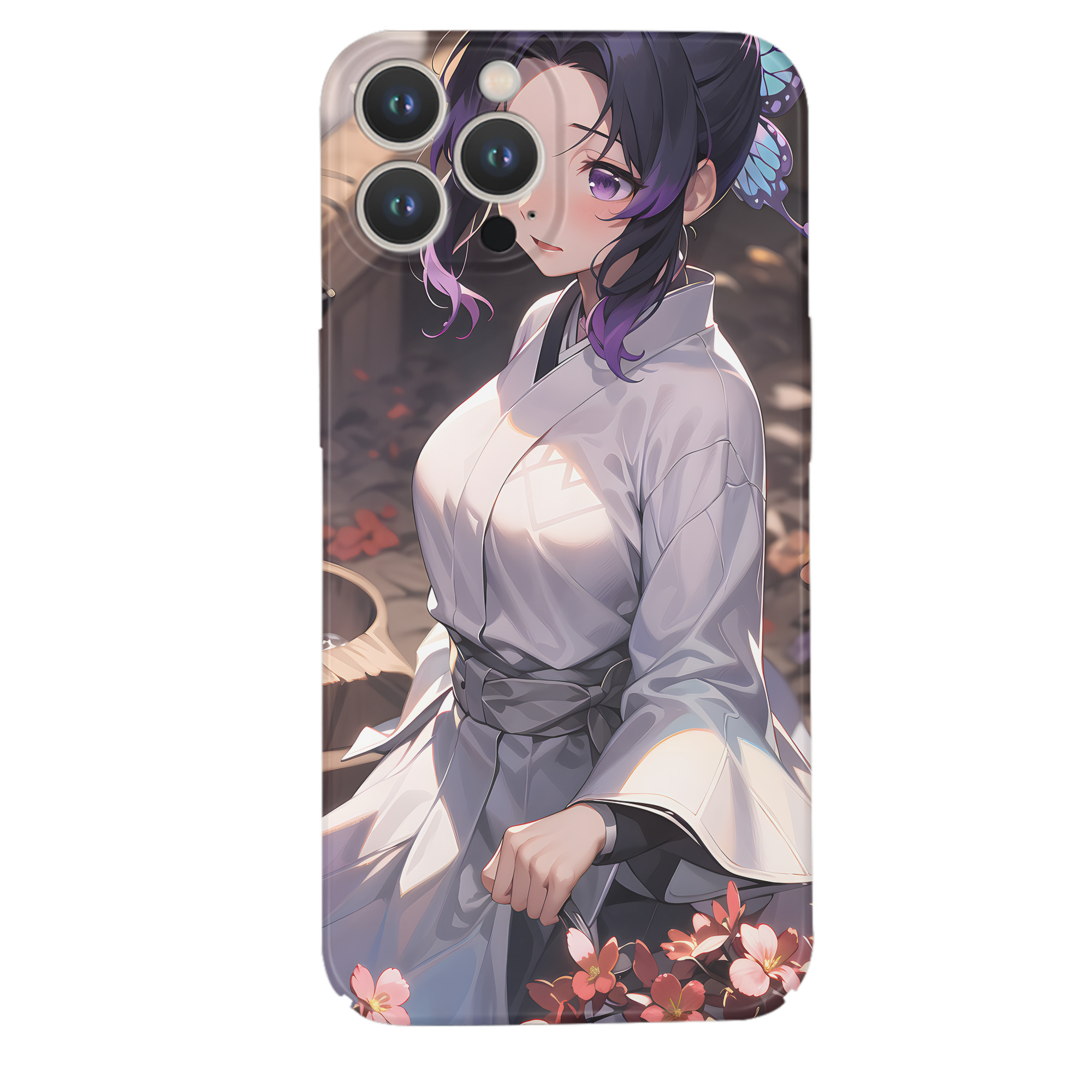 （画像用） 鬼滅の刃（きめつのやいば）蟲柱-胡蝶 しのぶ／こちょう しのぶ Kochou Shinobu 【iPhone 14シリーズ対応】ハードケース